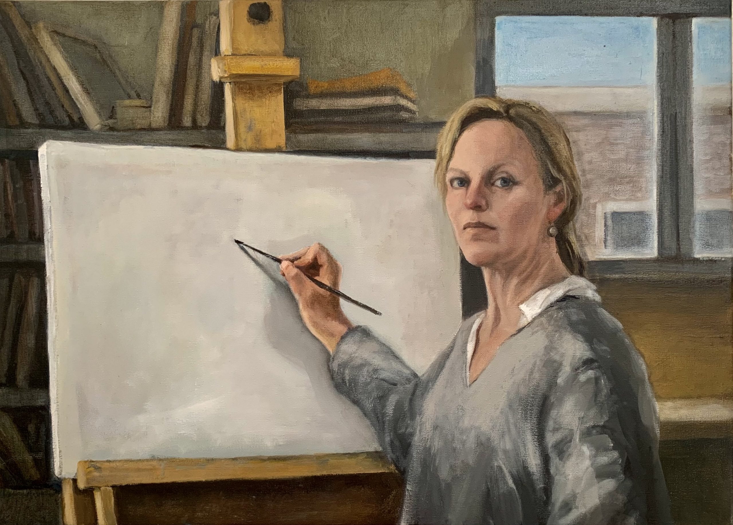 zelfportret_met_ezel,_olieverf_op_linnen,_50x70_cm-_margot_koopman